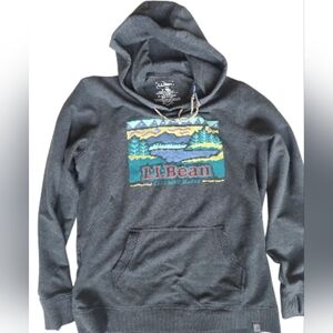 L.L. Bean Charcoal Women's Cozy Camp Hoodie Sweatshirt